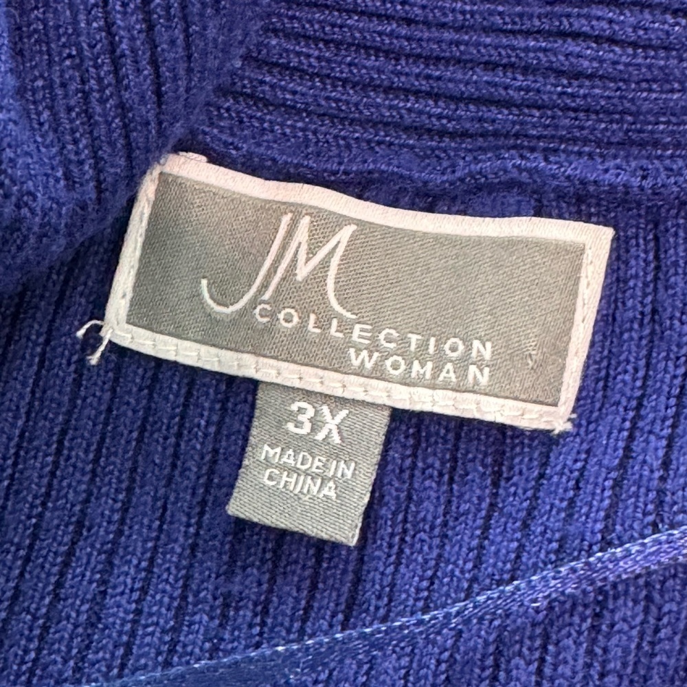 JM Collection Royal Blue Cardigan Sweater 3x​ - Picture 6 of 7